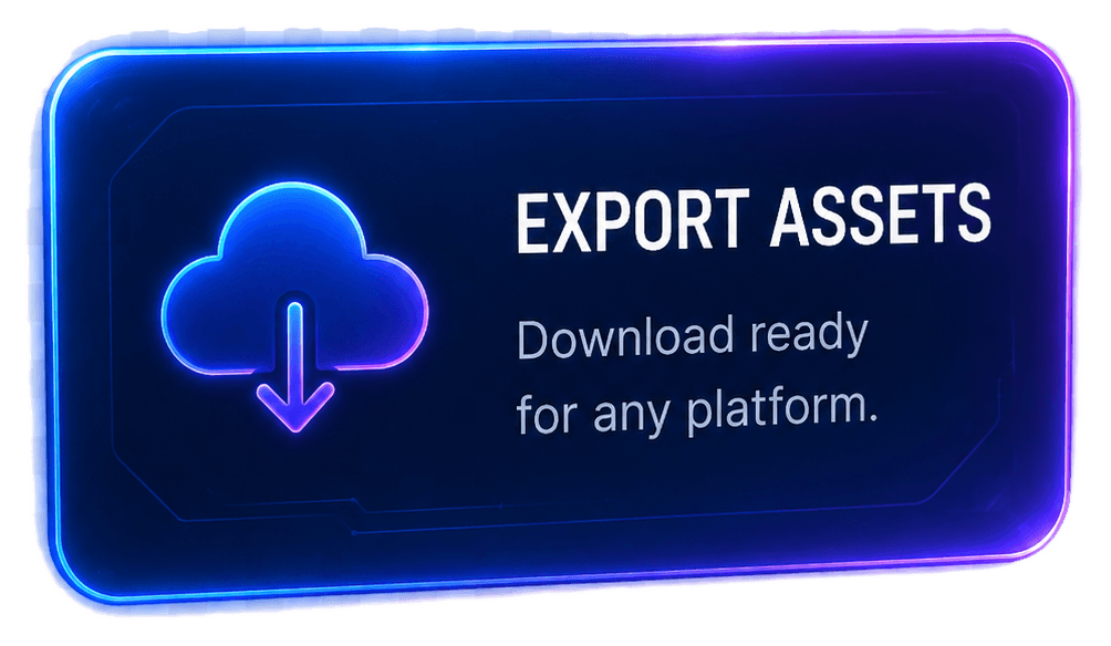 Export Assets — download ready for any platform
